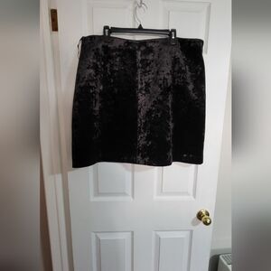 Lane Bryant Black Velvet Mini Skirt